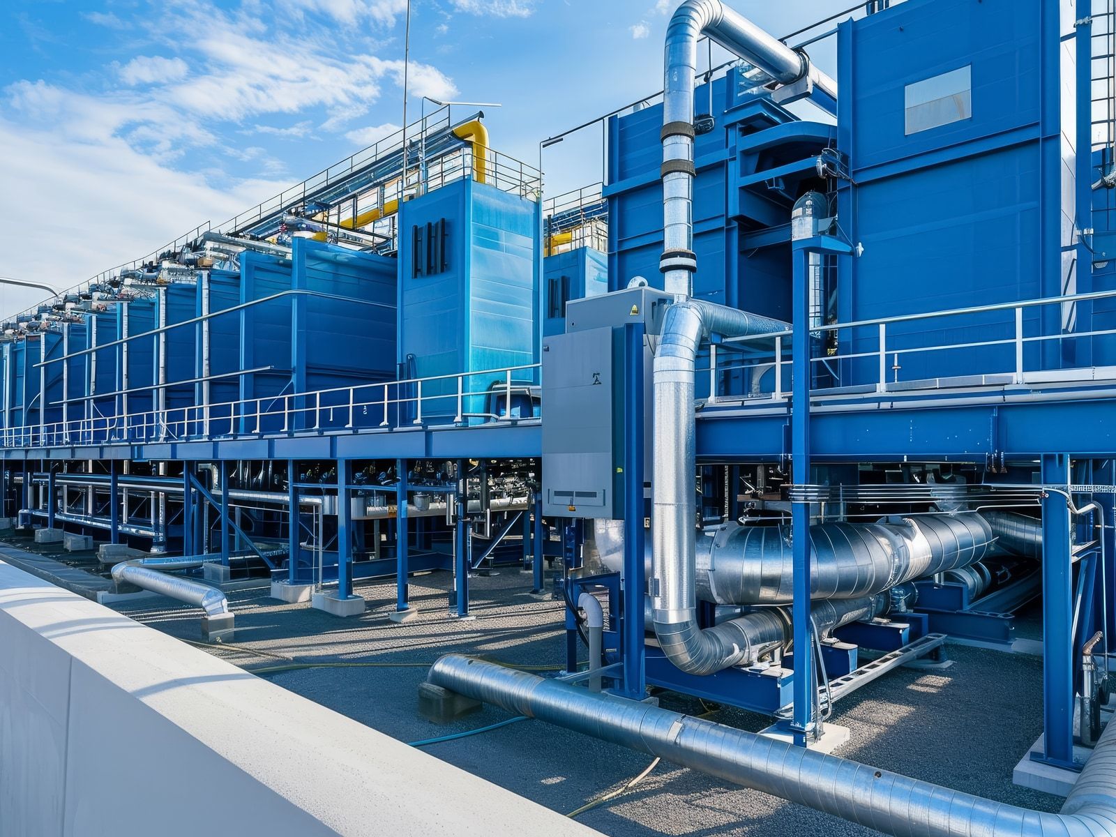 Planta industrial de filtración y separación de proceso